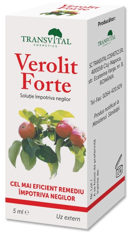 Solutie impotriva negilor, Verolit Forte, 5ml, Transvital