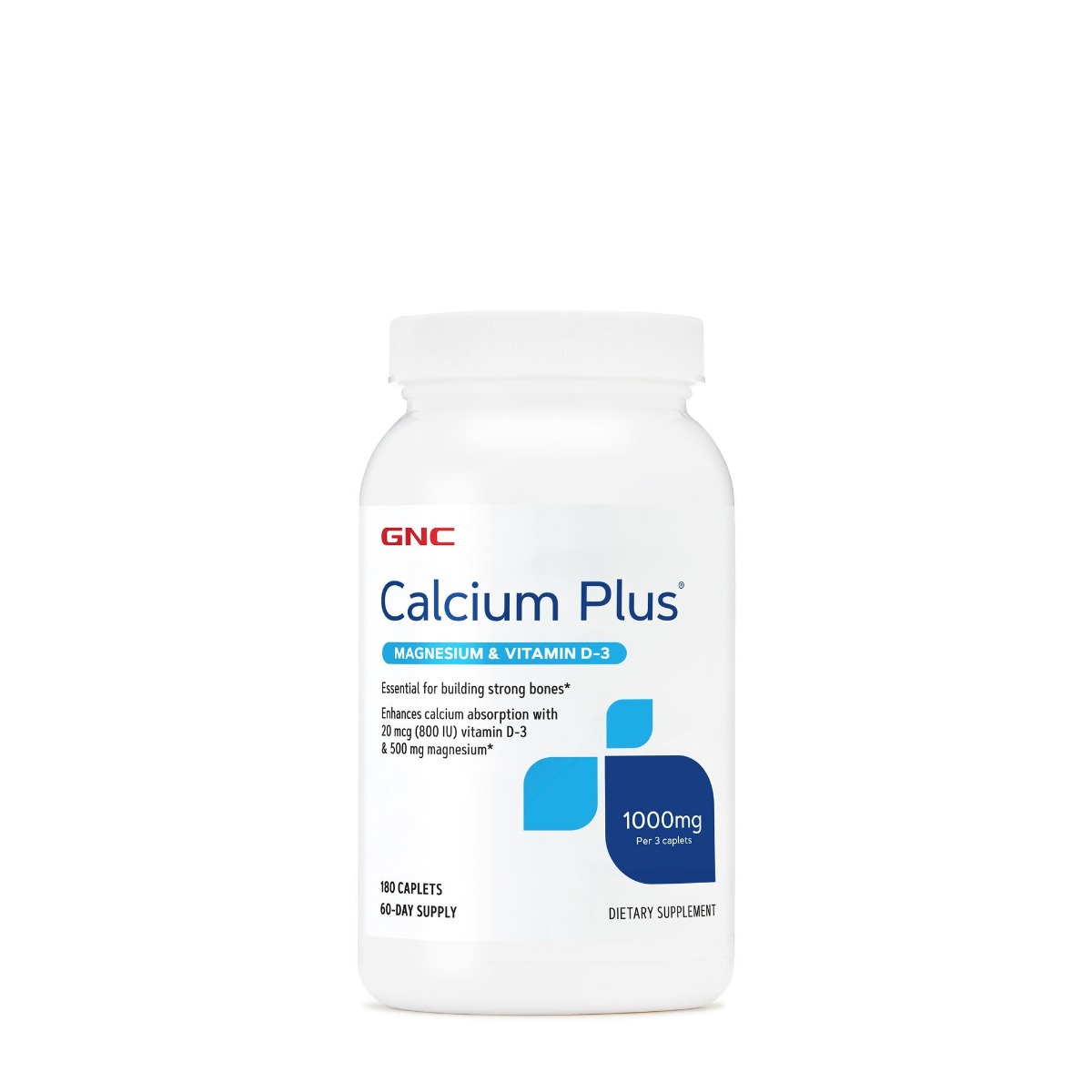 Calciu cu Magneziu si Vitamina D-3, 180 tablete, GNC