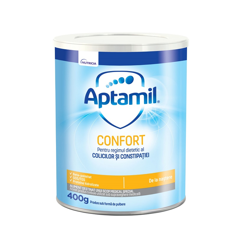 Formula lapte pentru regimul dietetic al colicilor si constipatiei de la nastere Confort, 400g, Aptamil