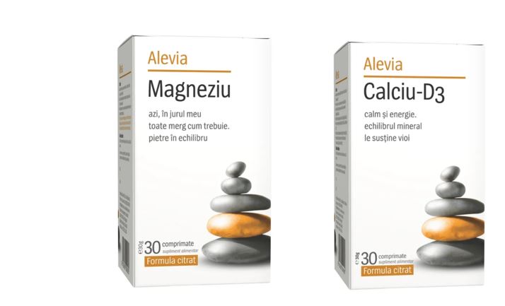Pachet Calciu D3 30 comprimate + Magneziu formule citrat, 30 comprimate, Alevia