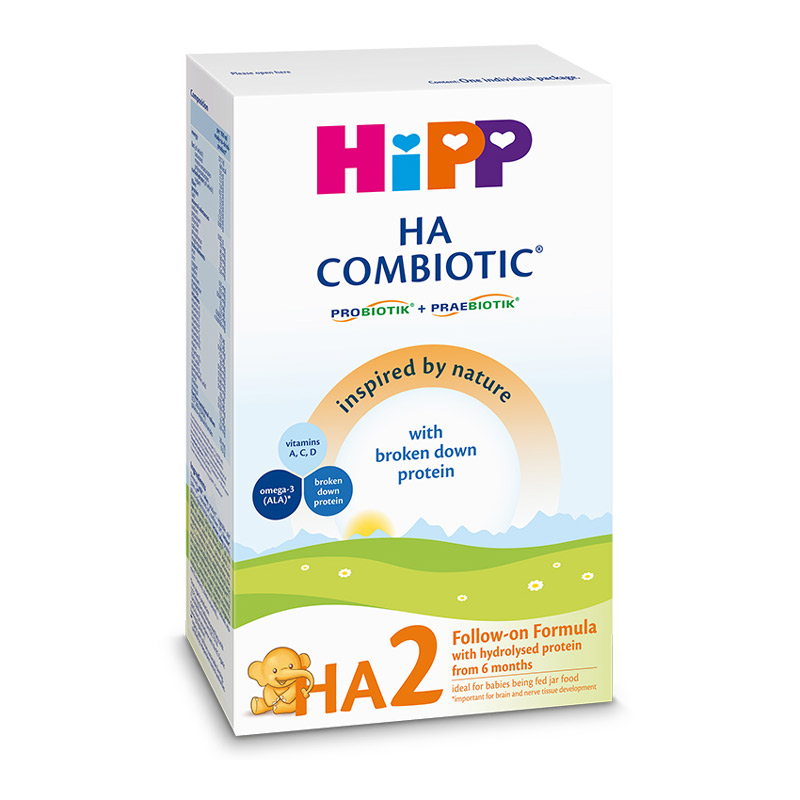 Lapte praf HA 2 Combiotic, lapte de continuare, incepand de la 6 luni, 350 g, HiPP