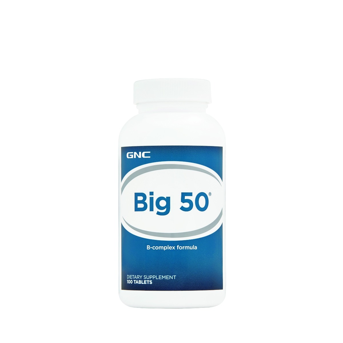 Big 50 Complex de Vitamina B cu eliberare prelungita, 100 tablete, GNC