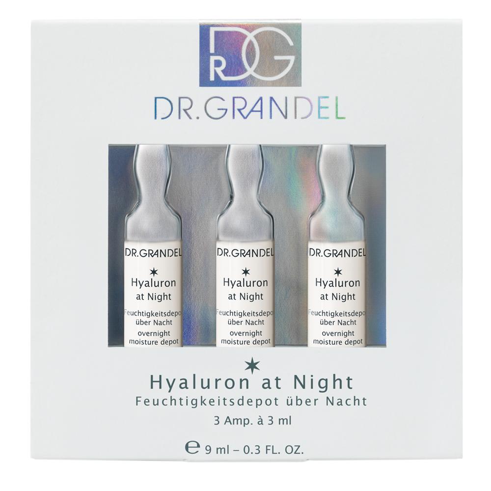Set fiole cu acid hialuronic pentru noapte Hyaluron At Night, 3x3ml, Dr.Grandel