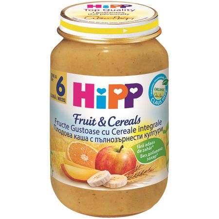Fructe gustoase cu cereale integrale, incepand de la 6 luni, 190 g, HiPP