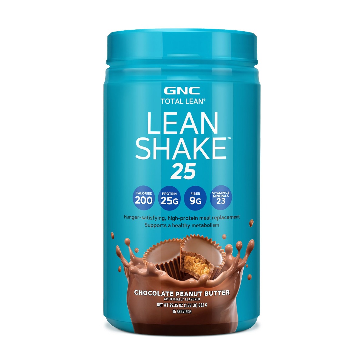 Shake proteic cu aroma de ciocolata si unt de arahide Total Lean, 832g, GNC