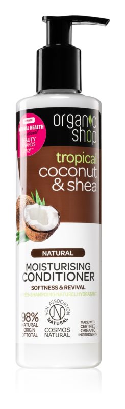 Balsam hidratant pentru par uscat si deteriorat Coconut & Shea, 280ml, Organic Shop