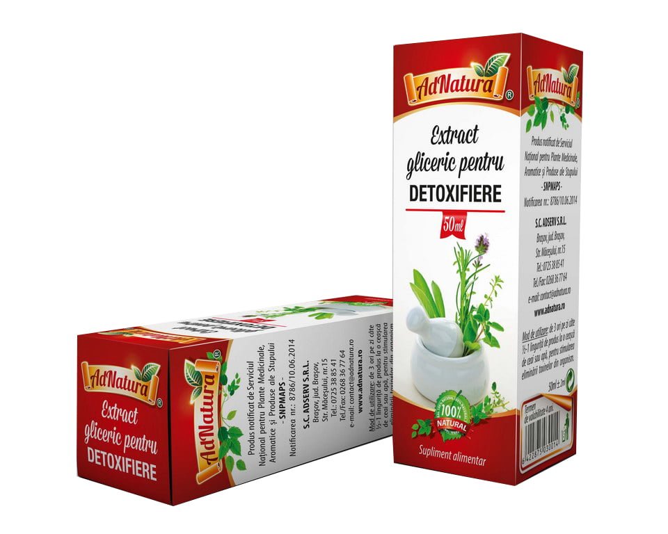 Extract gliceric pentru detoxifiere, 50ml, AdNatura