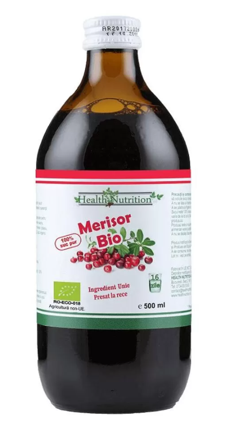Suc de Merisor Bio 100% Pur, 500ml, Health Nutrition