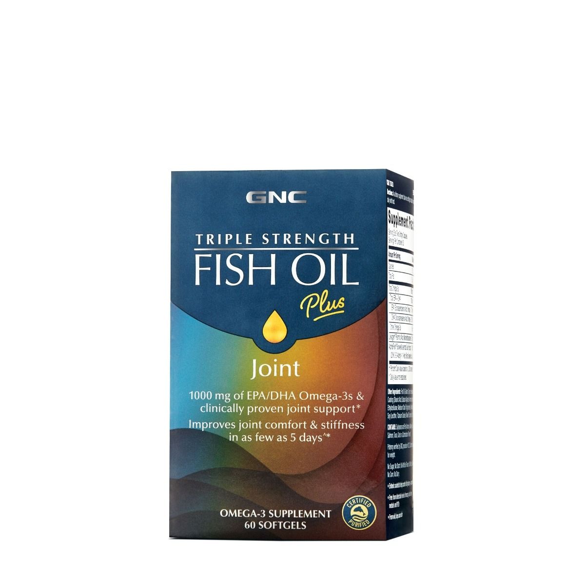 Ulei de peste cu suport pentru articulatii Triple Strength Fish Oil Plus Joint, 60 capsule, GNC