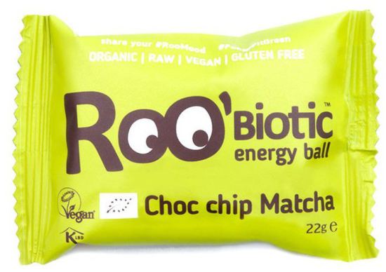 Baton cu ciocolata si matcha Roobiotic Energy Ball, 22g, Obio