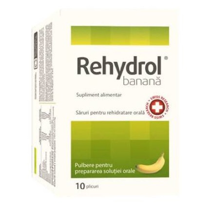 Rehydrol solutie de rehidratare cu banane, 10 plicuri, MBA Pharma