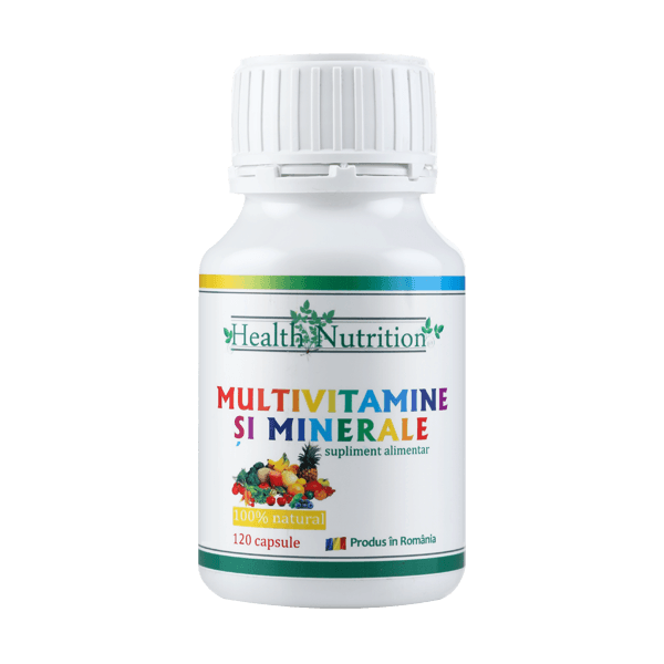 Multivitamine si Minerale 100% naturale, 120 capsule, Health Nutrition