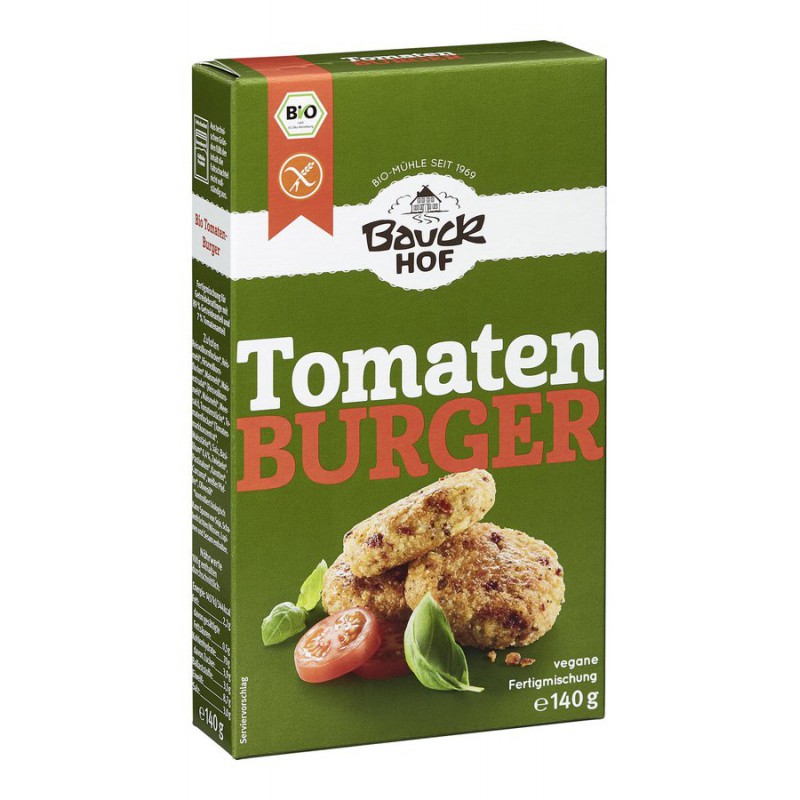 Premix bio vegan pentru burger cu rosii si busuioc fara gluten, 140g, Bauckhof