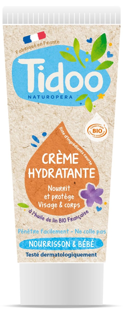 Crema bio de hidratare intensiva pentru copii cu flori de portocal, 100ml, Tidoo