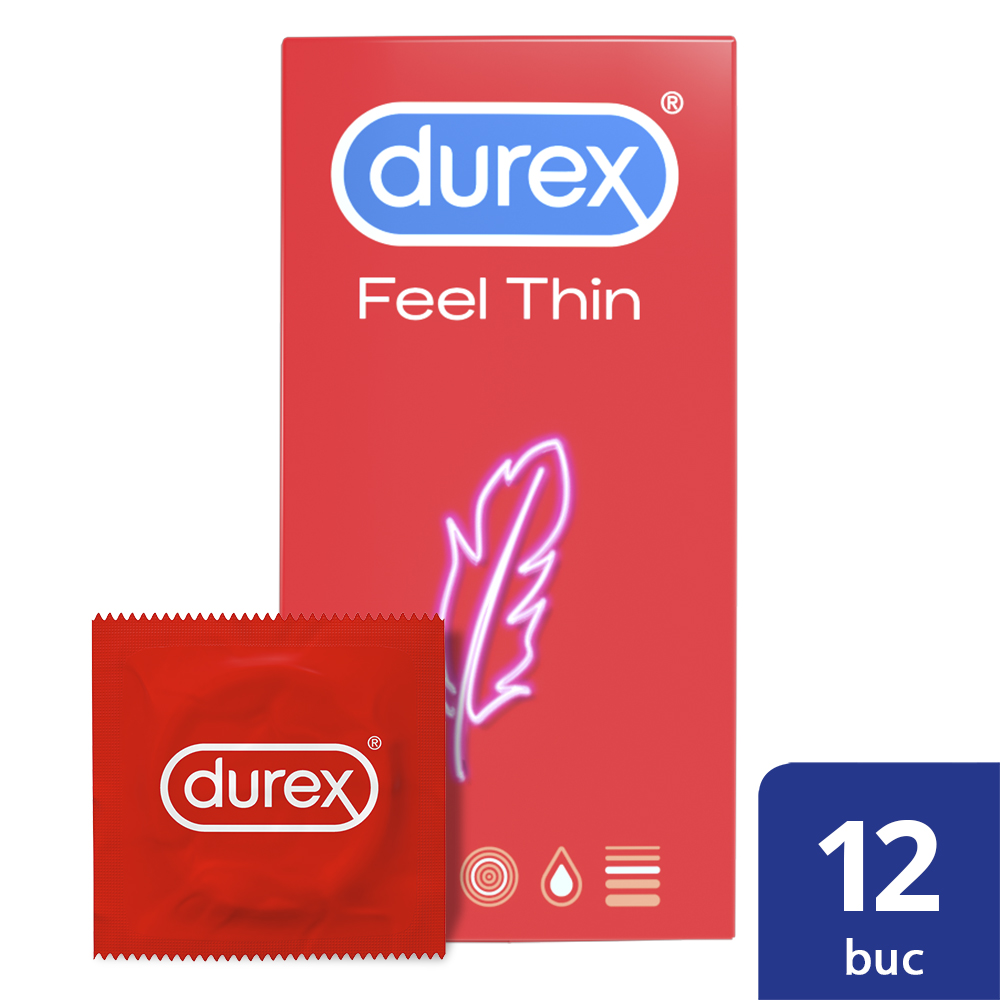 Prezervative Feel Thin, 18 bucati, Durex