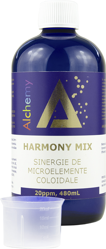 Sinergie de argint, magneziu si cupru coloidal Harmony Mix 20ppm, 480ml, Alchemy