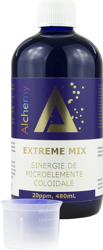 Sinergie de aur, zinc si cupru coloidal, Extreme Mix 20ppm, 480ml, Alchemy