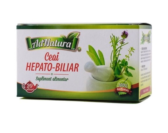 Ceai hepato-biliar, 20 plicuri, AdNatura