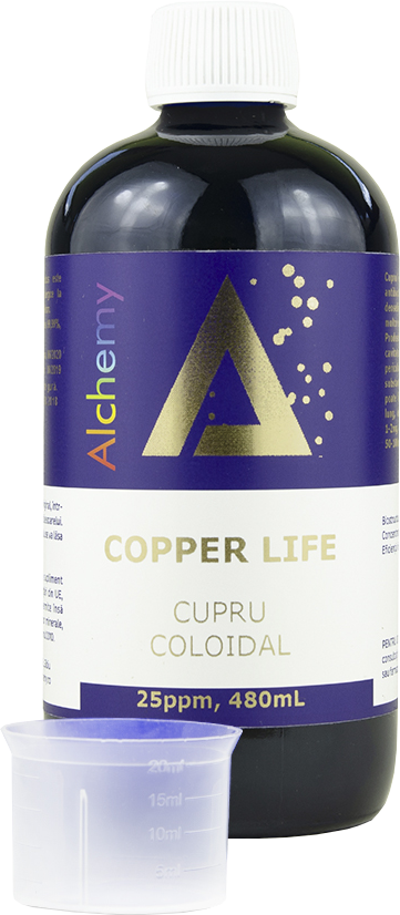 Cupru coloidal Copper Life 25ppm, 480ml, Alchemy