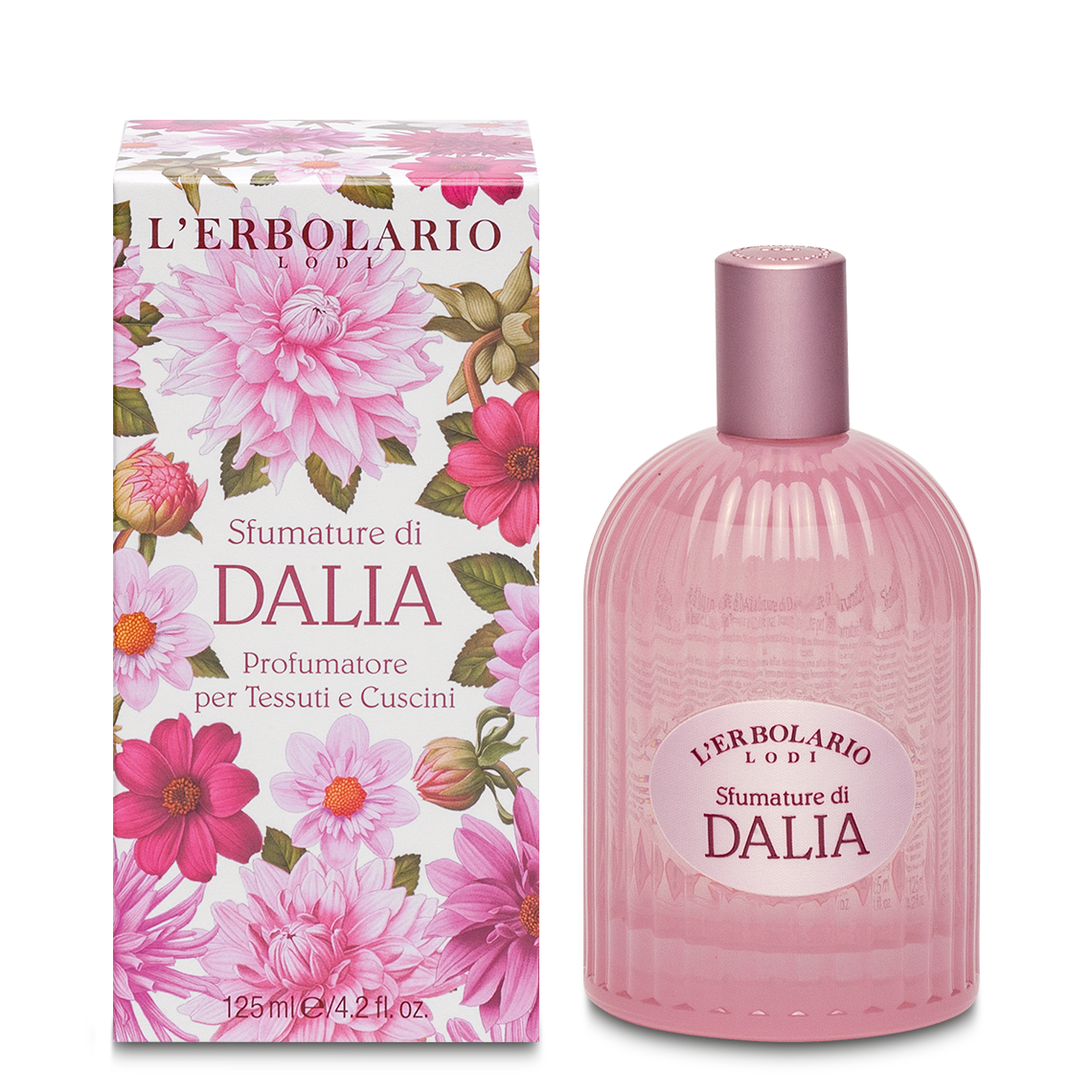 L'Erbolario Difuzor parfumant pentru tesaturi si perne Shades of Dahlia, 125ml