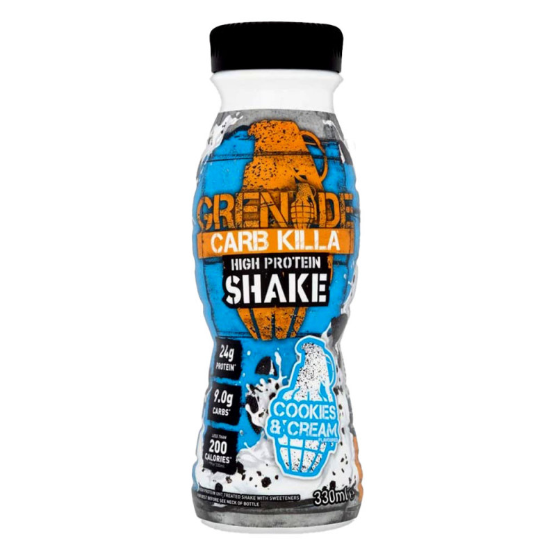 Shake proteic cu aroma de biscuiti si frisca Carb Killa Protein, 330ml, Grenade
