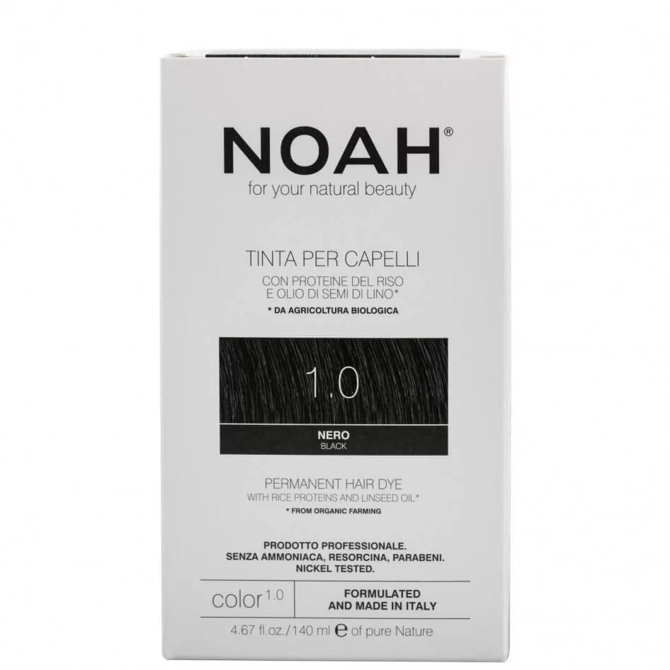 Vopsea de par naturala Negru (1.0), 140ml, Noah