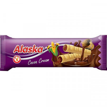 Rulou din porumb cu crema de cacao, 18g, Alaska