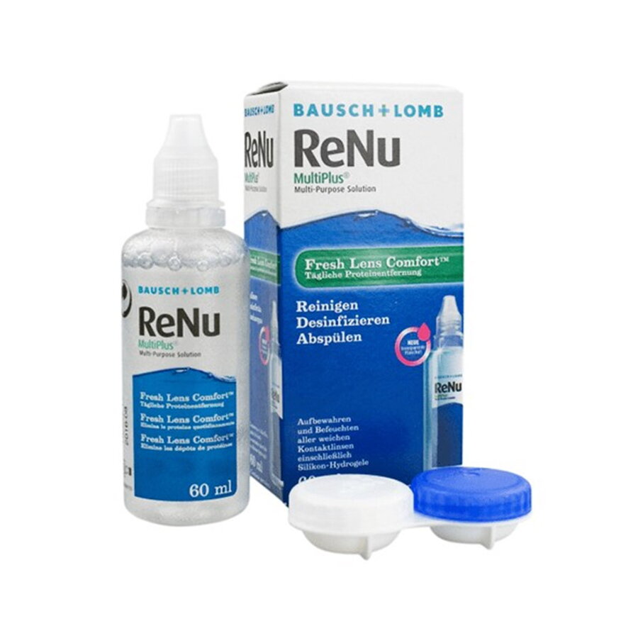 Solutie intretinere lentile de contact Renu Multiplus 60 ml + suport lentile cadou