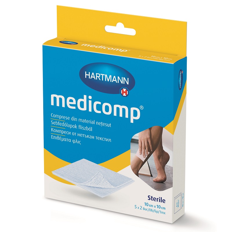 Comprese sterile Medicomp 10x10cm, 5 x 2 bucati, Hartmann
