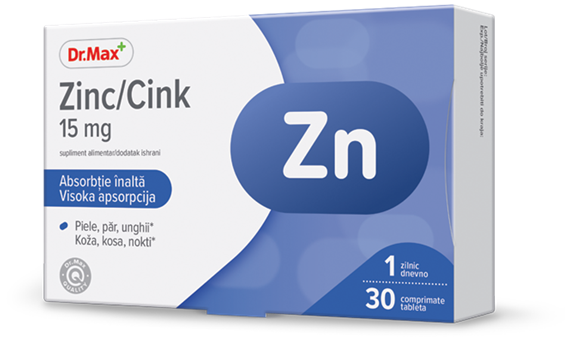 Dr. Max Zinc 15mg, 30 comprimate