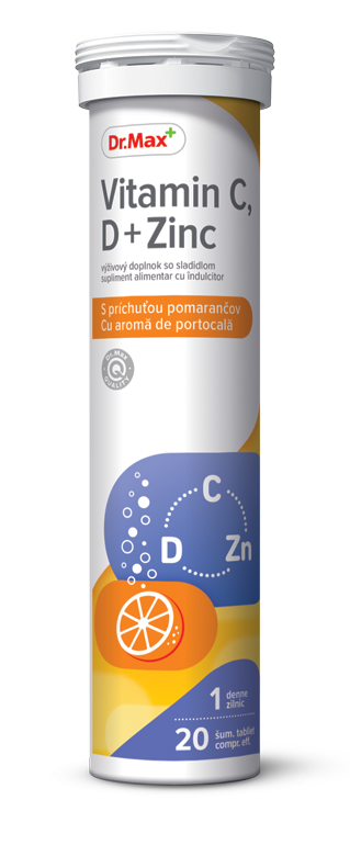 Dr. Max Vitamina C, D + Zinc, 20 comprimate efervescente