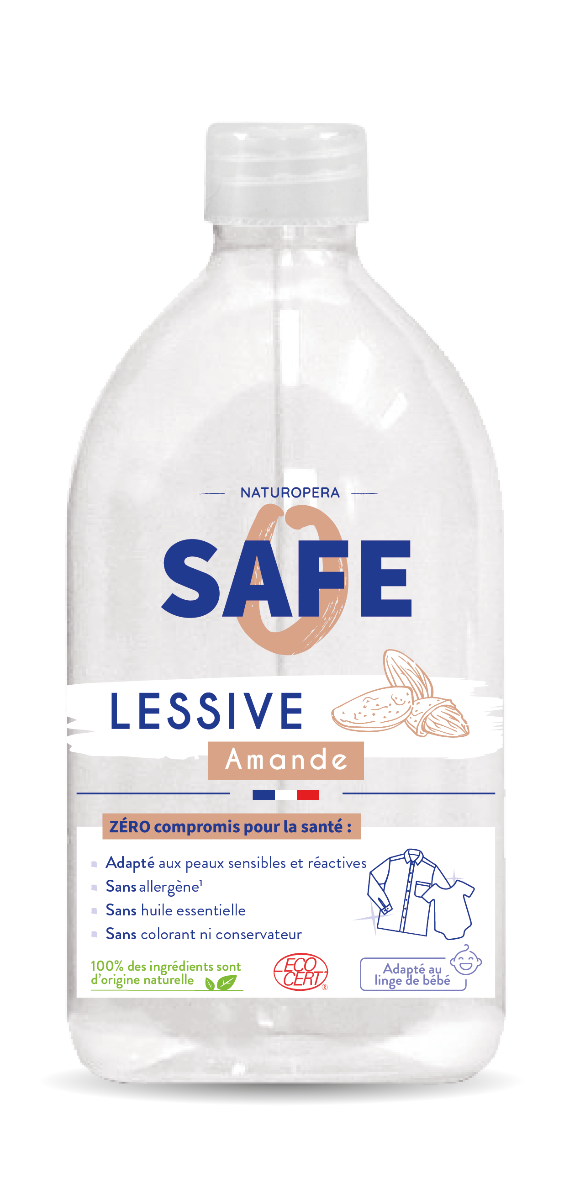 Detergent bio pentru rufe cu parfum de migdale fara alergeni, 1000ml, Safe
