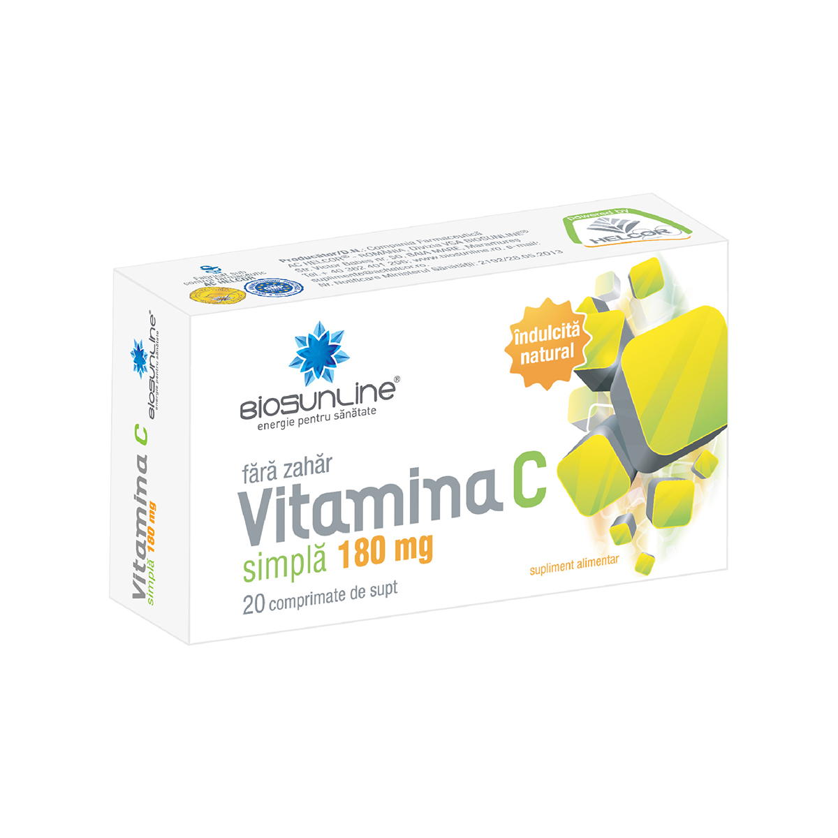 Vitamina C 180mg, 20 comprimate, BioSunLine