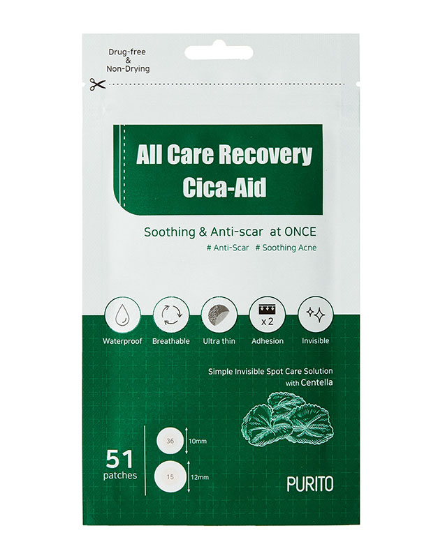 Plasturi acnee All Care Recovery Cica-Aid, 51 bucati, Purito