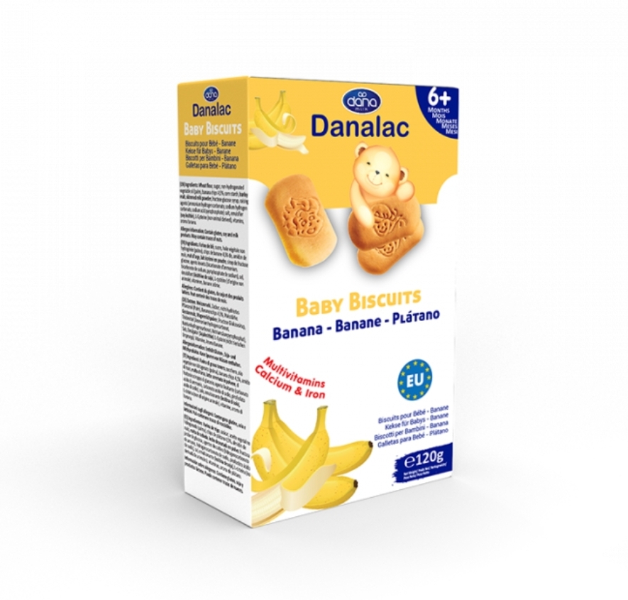 Biscuiti Banana 6m+, 120g, Danalac