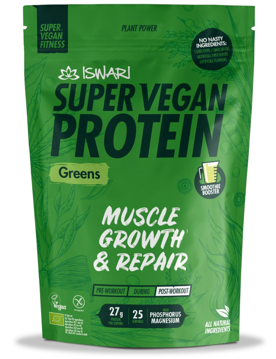Proteina verde bio Super Vegan, 875g, Iswari