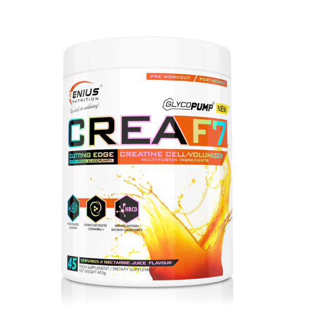 CreaF7 cu suc de nectarina, 405g, Genius Nutrition