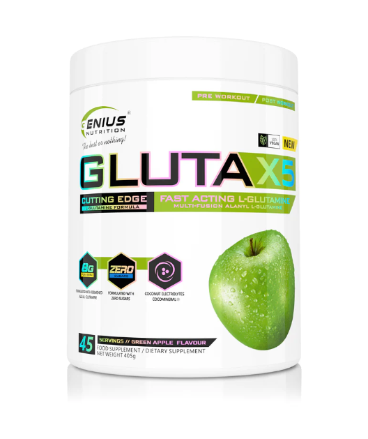 Gluta-X5 cu aroma de mar verde, 405g, Genius Nutrition