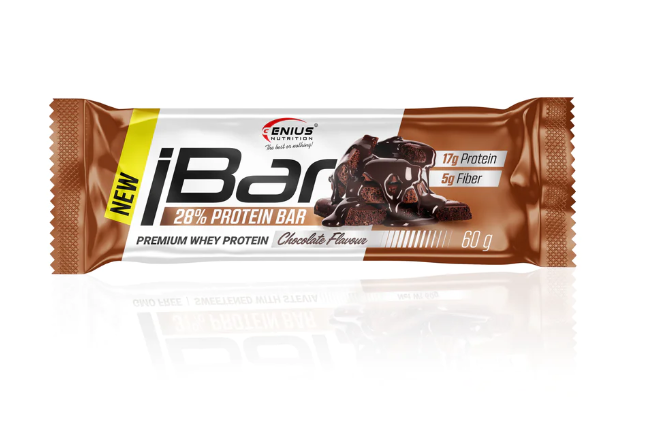 Baton proteic cu aroma de ciocolata iBar, 60g, Genius Nutrition