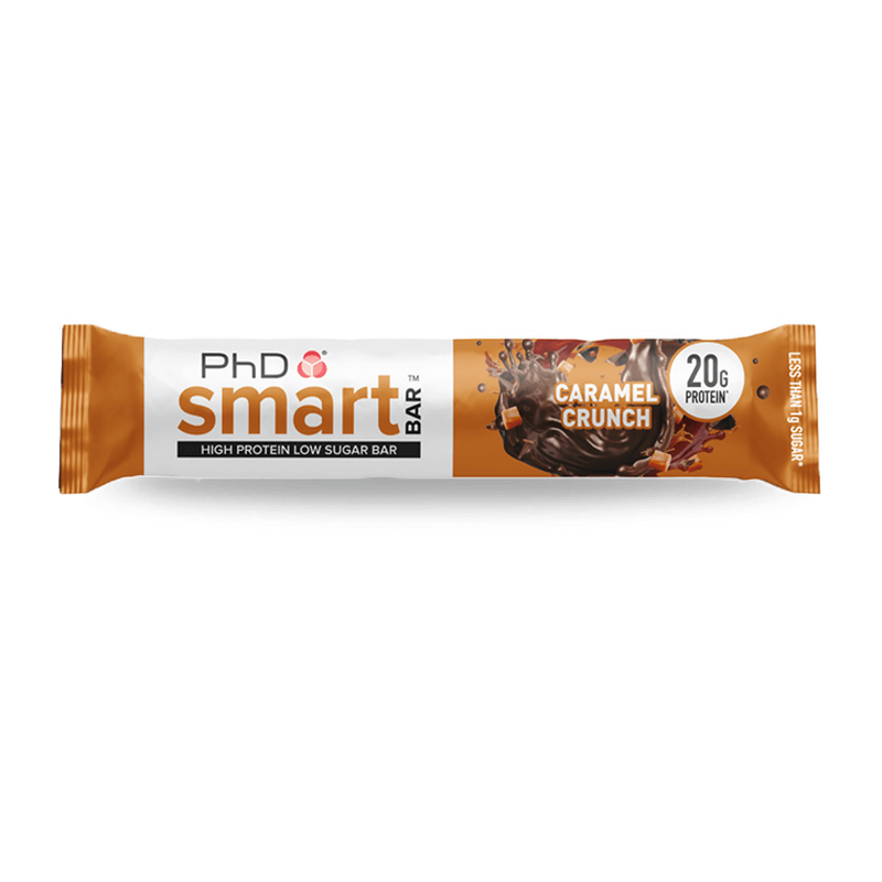 Baton proteic cu caramel crocant Smart Bar Caramel Crunch, 64g, PhD