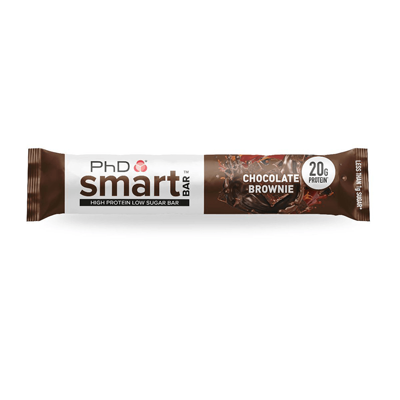 Baton proteic cu aroma de brownie cu ciocolata Smart Bar, 64g, PhD