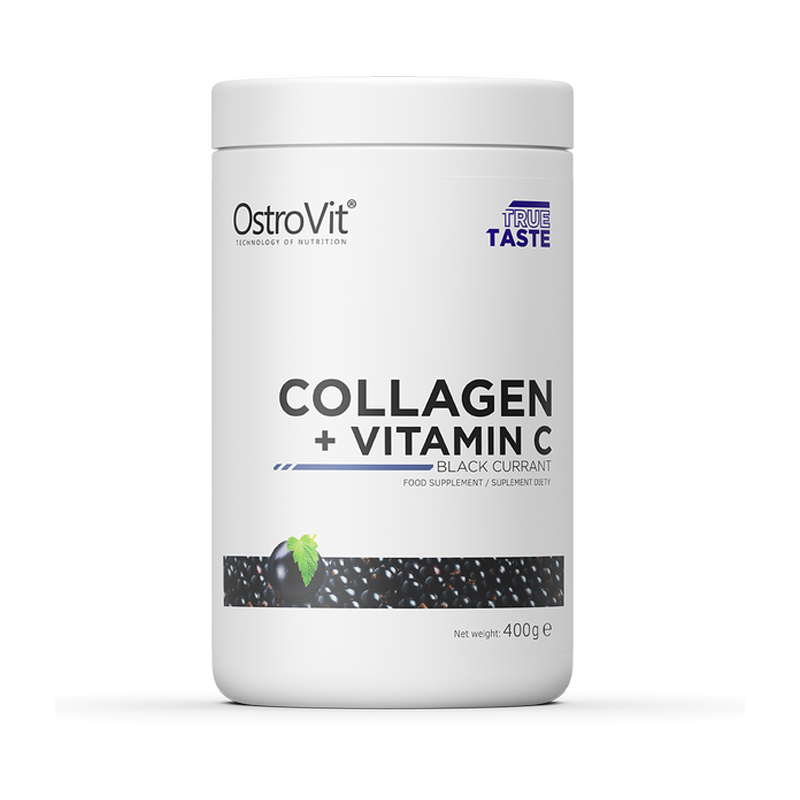 Colagen + Vitamina C cu aroma de coacaze, 400g, OstroVit