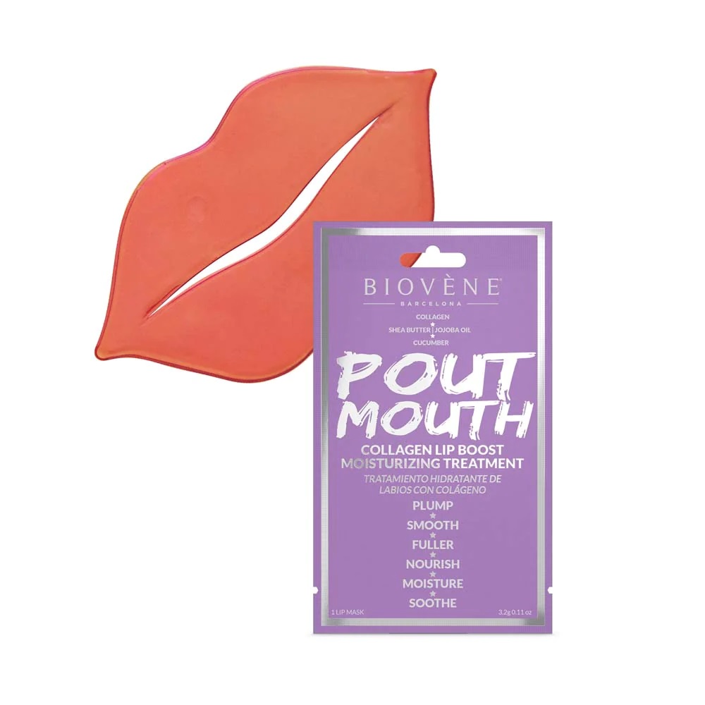 Masca cu colagen pentru buze cu efect de umplere Pout Mouth, 1 bucata, Biovene