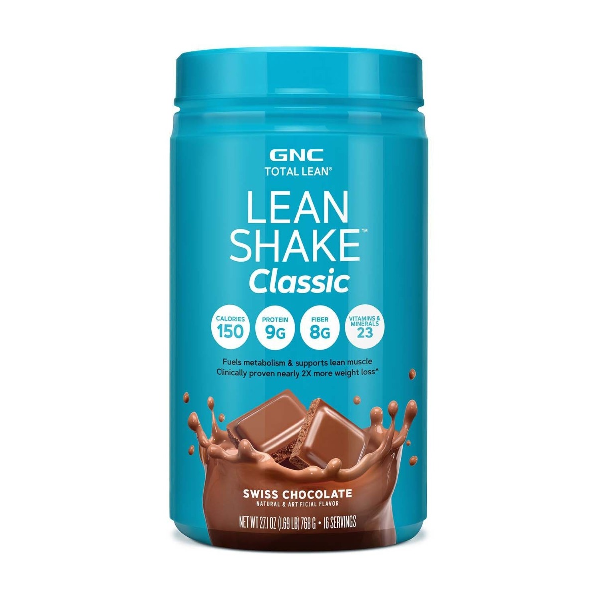 Shake proteic cu aroma de ciocolata elvetiana Total Lean Classic, 768g, GNC