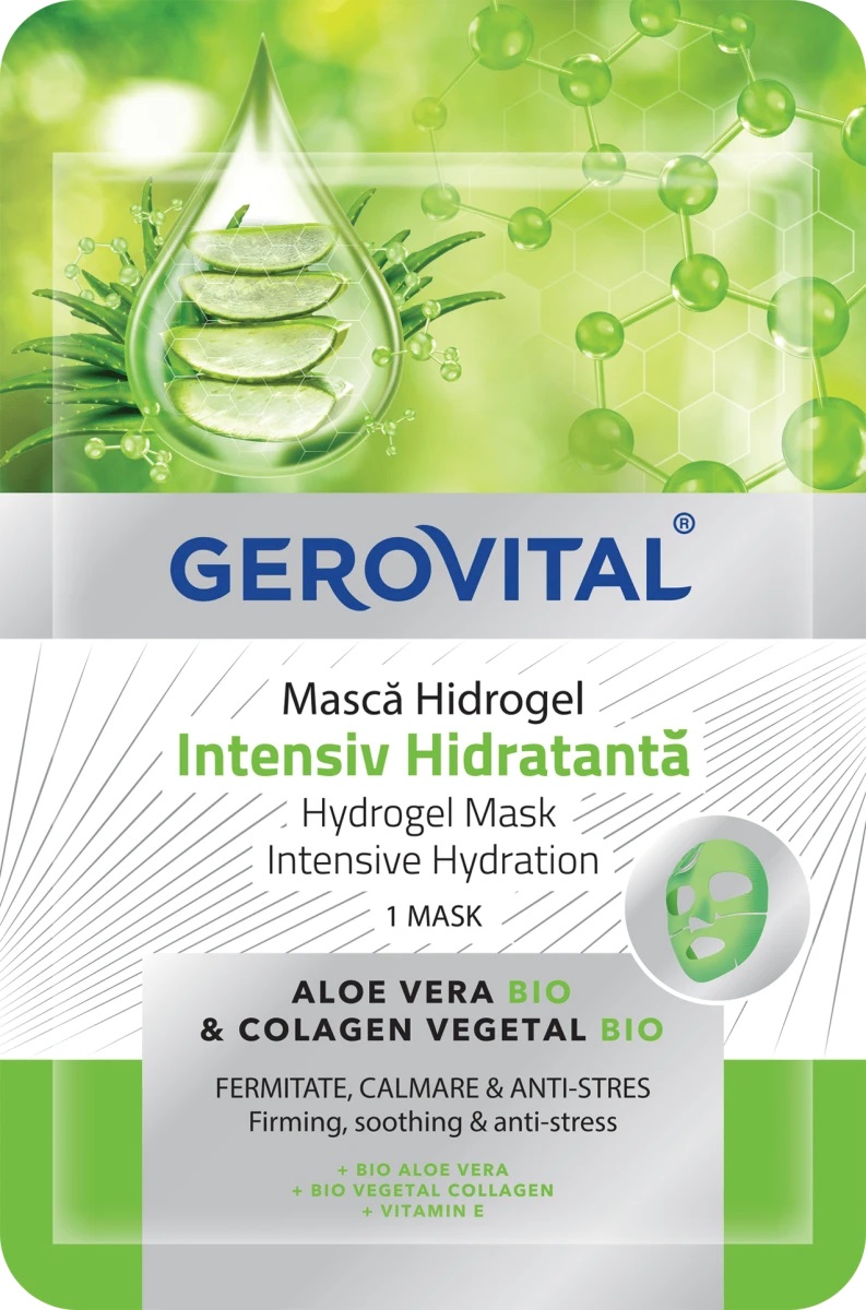 Masca hidratanta pentru fata Hidrogel Intensiv, 1 bucata, Gerovital