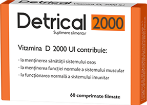ZDROVIT DETRICAL D3 2000UI X 60 COMPRIMATE FILMATE