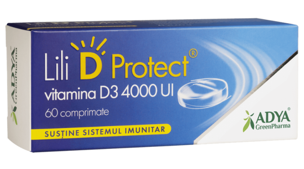 Vitamina D 3 4000 U.I Lili D Protect, 60 comprimate, Adya Green Pharma