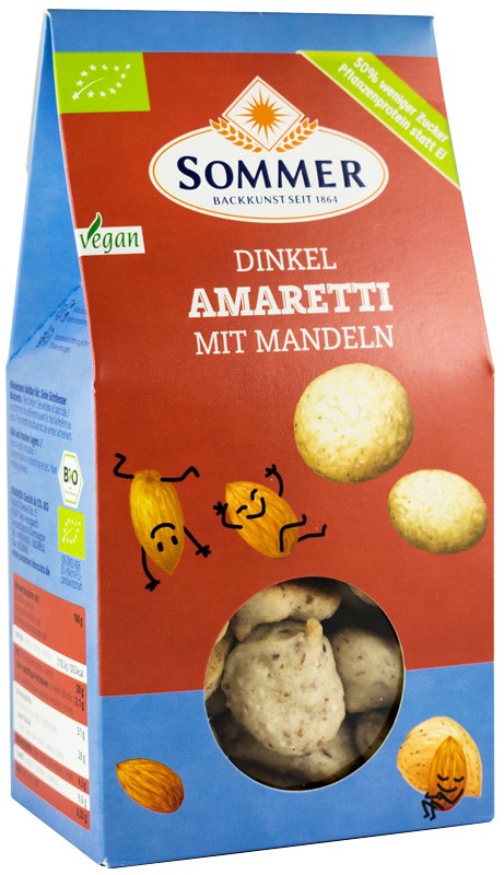 Biscuiti din faina spelta cu migdale Amaretti Bio, 125g, Sommer