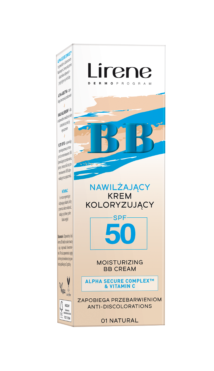Crema BB hidratanta anti-depigmentare cu SPF50 01 Natural, 30ml, Lirene