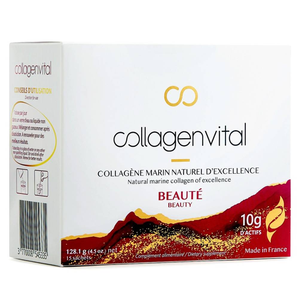Colagen marin solubil pentru frumusete Collagen Vital Beauty Premium, 15 plicuri x 10g, Vita Recherche Paris